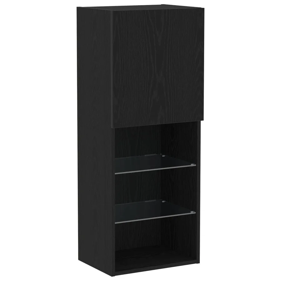 Meuble TV 4 pcs Chêne noir Bois d'ingénierie - 8