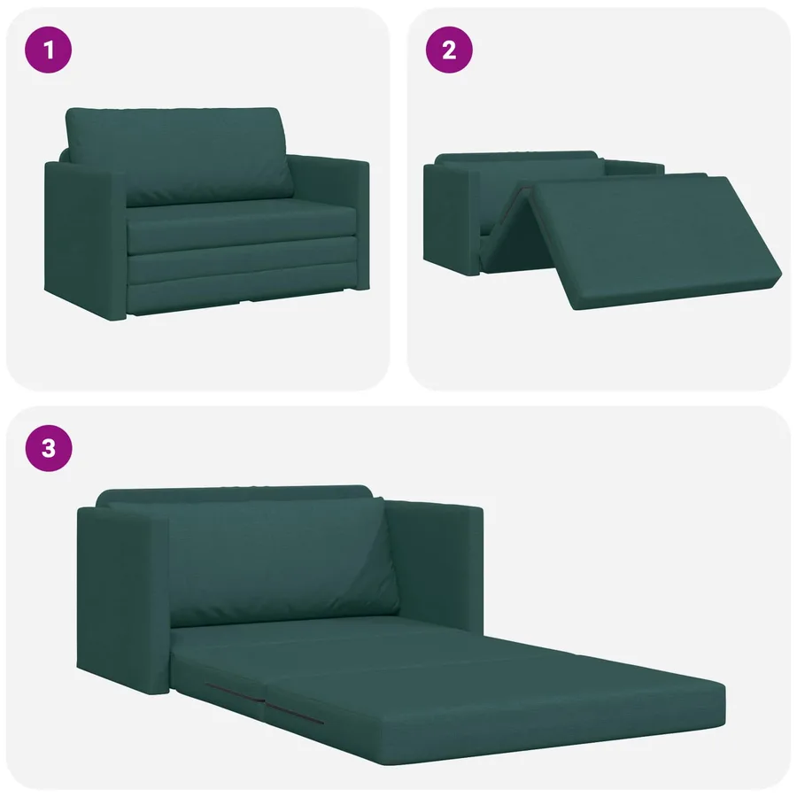 Canapé-Lit 110cm Vert foncé tissu - 10