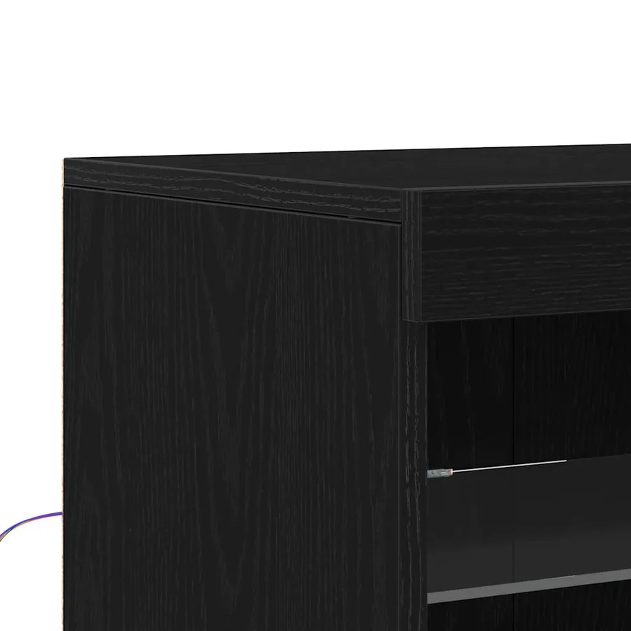 Buffet LED Chêne noir 41 x 37 x 100 cm Bois d'ingénierie - 10