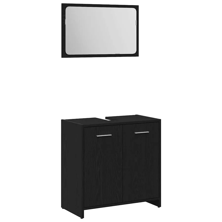 Ensemble de mobilier de salle de bain 3 pcs Chêne noir - 6