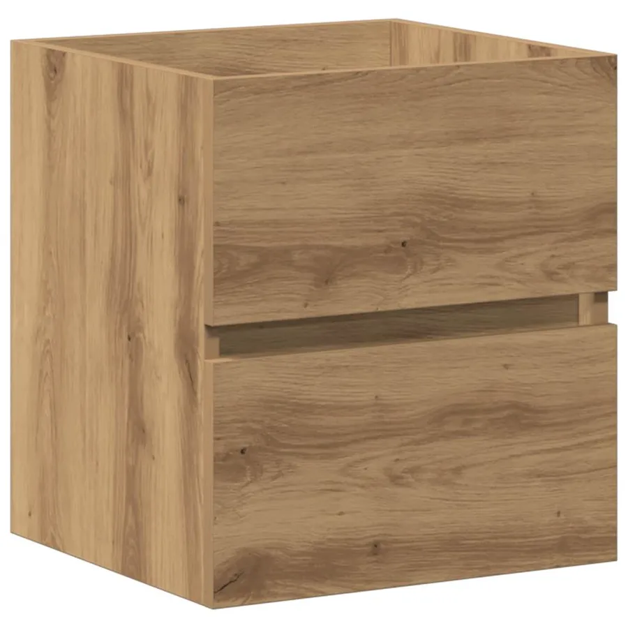 Meuble sous-vasque de salle de bain en chêne massif 41 x 38,5 x 45 cm bois d'ingénierie - 2