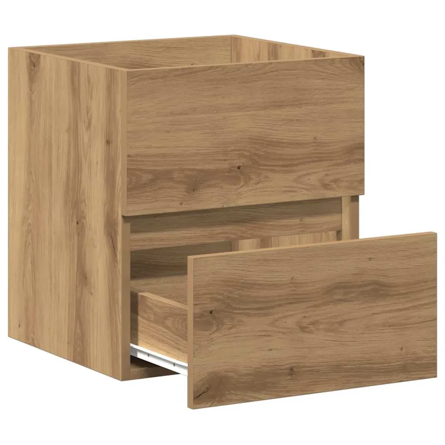 Meuble sous-vasque de salle de bain en chêne massif 41 x 38,5 x 45 cm bois d'ingénierie - 5