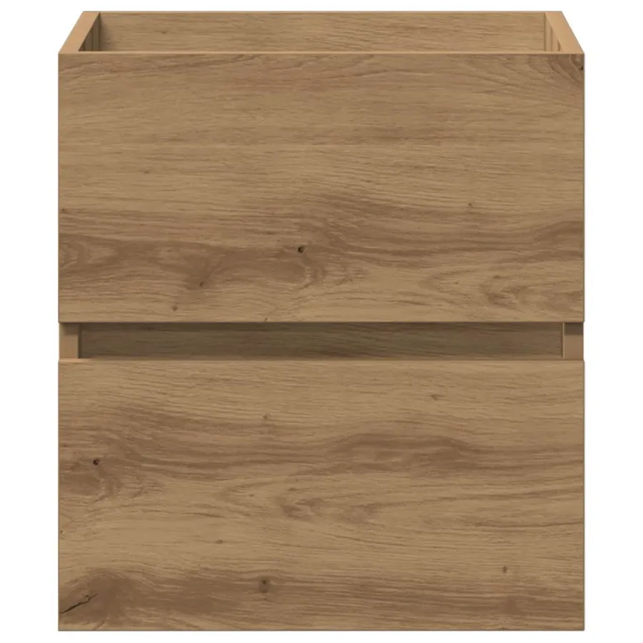 Meuble sous-vasque de salle de bain en chêne massif 41 x 38,5 x 45 cm bois d'ingénierie - 6