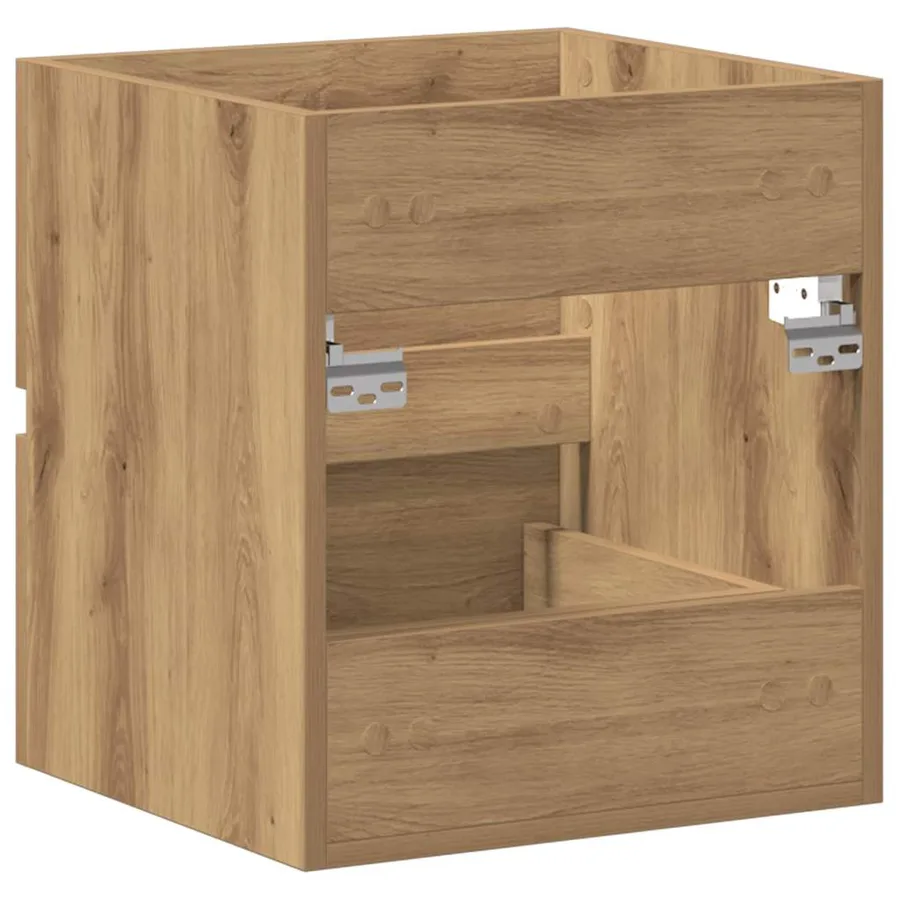 Meuble sous-vasque de salle de bain en chêne massif 41 x 38,5 x 45 cm bois d'ingénierie - 8