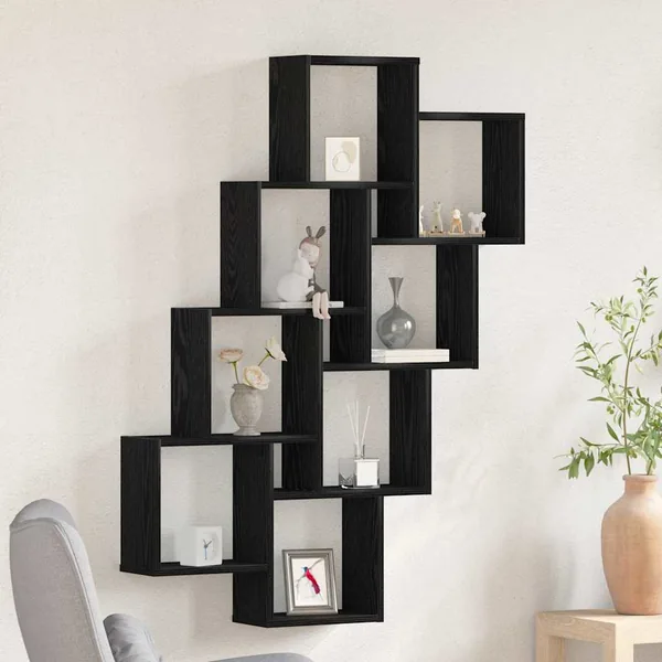 Étagère Murale Chêne noir 90 x 15 x 119,5 cm Bois d'ingénierie