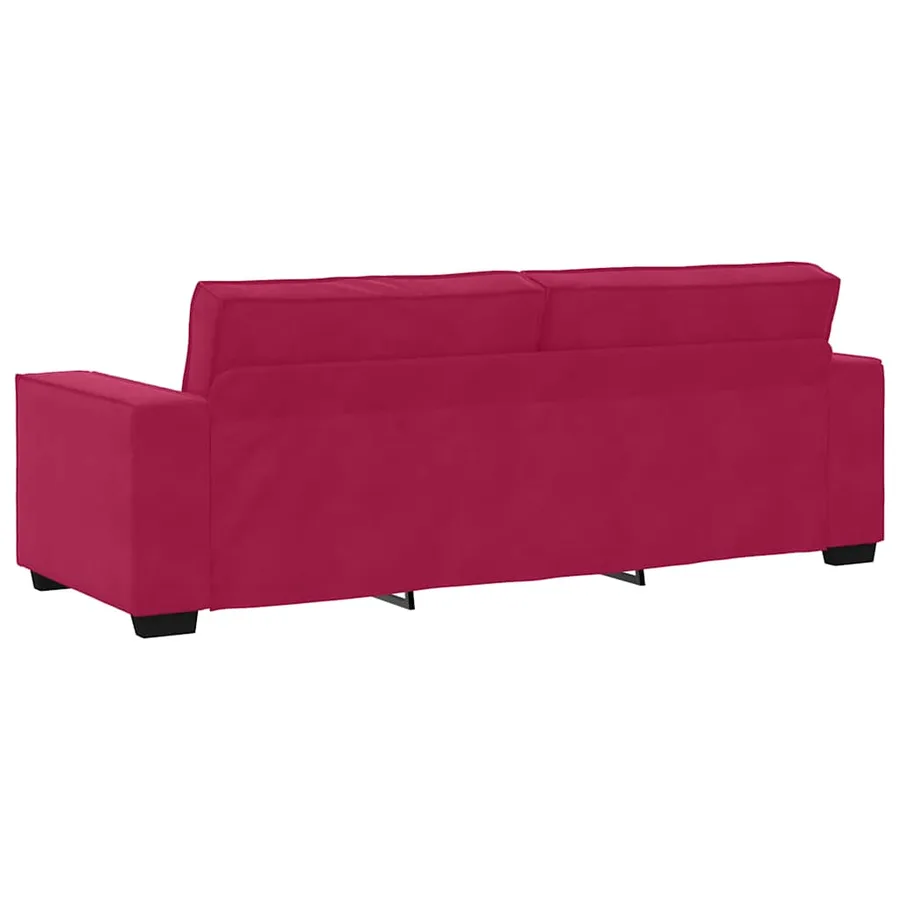Canapé à 3 places Rouge bordeaux 220x78x84 cm Velours - 6