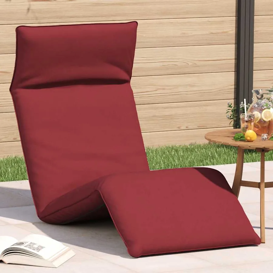 Transat pliant rouge vin 175 x 54 x 8,5 cm tissu Oxford