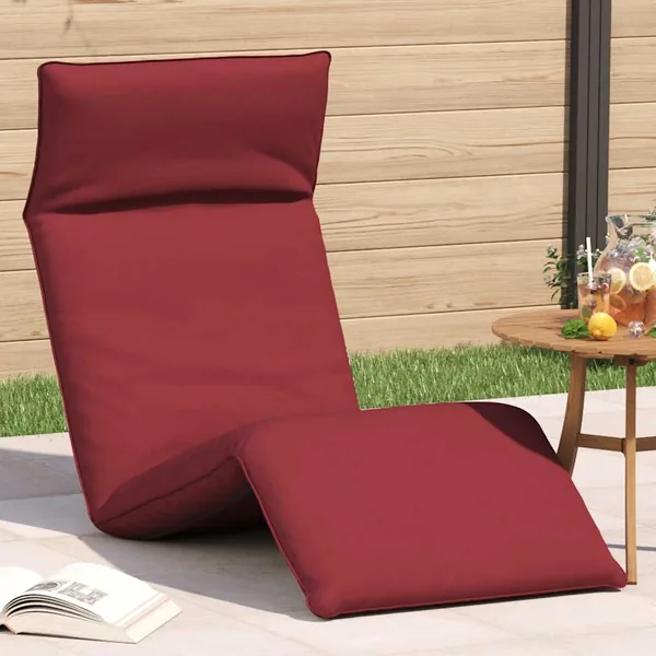 Transat pliant rouge vin 175 x 54 x 8,5 cm tissu Oxford