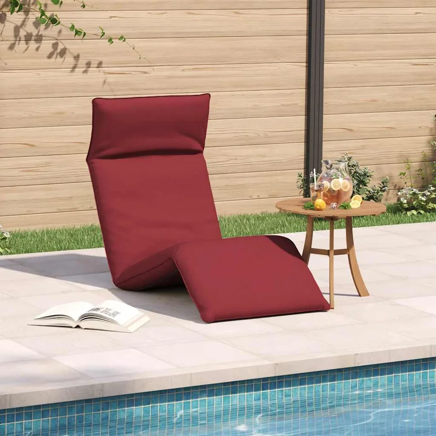 Transat pliant rouge vin 175 x 54 x 8,5 cm tissu Oxford - 3