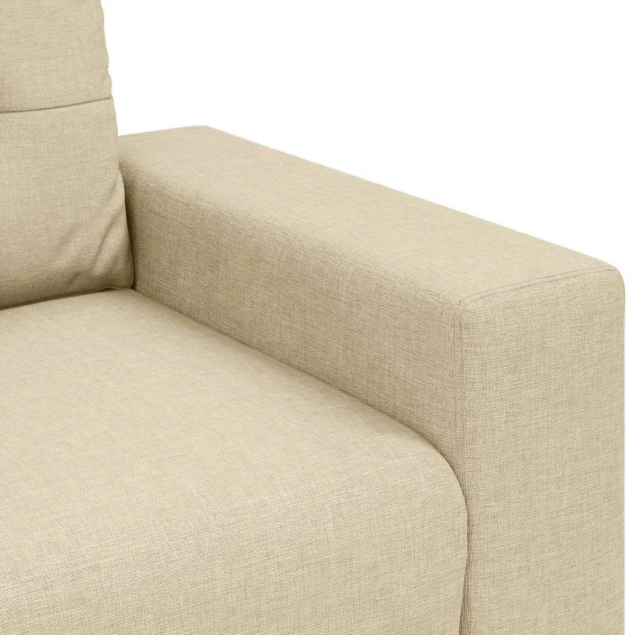 Canapé 3 pcs Crème 221 x 80 x 80 cm Tissu en lin mélangé - 8