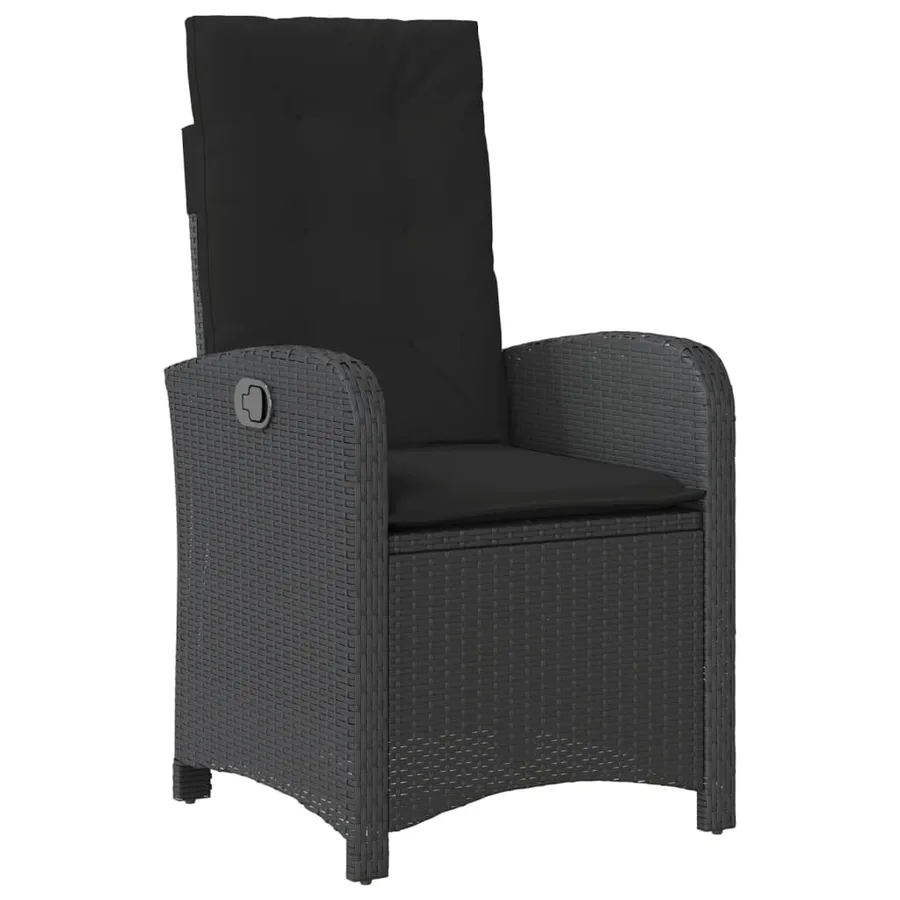 Ensemble à manger de jardin 9pcs coussins noir résine tressée - 4