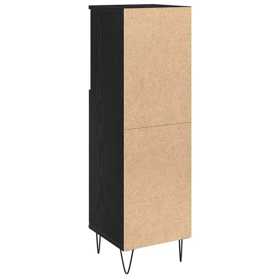 Cabinet de salle de bain avec porte Chêne noir 30 x 30 x 100 cm - 6
