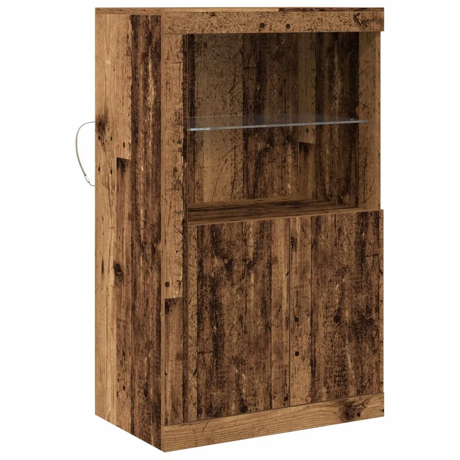 Buffet LED Bois ancien 60,5 x 37 x 100 cm Bois d'ingénierie - 2