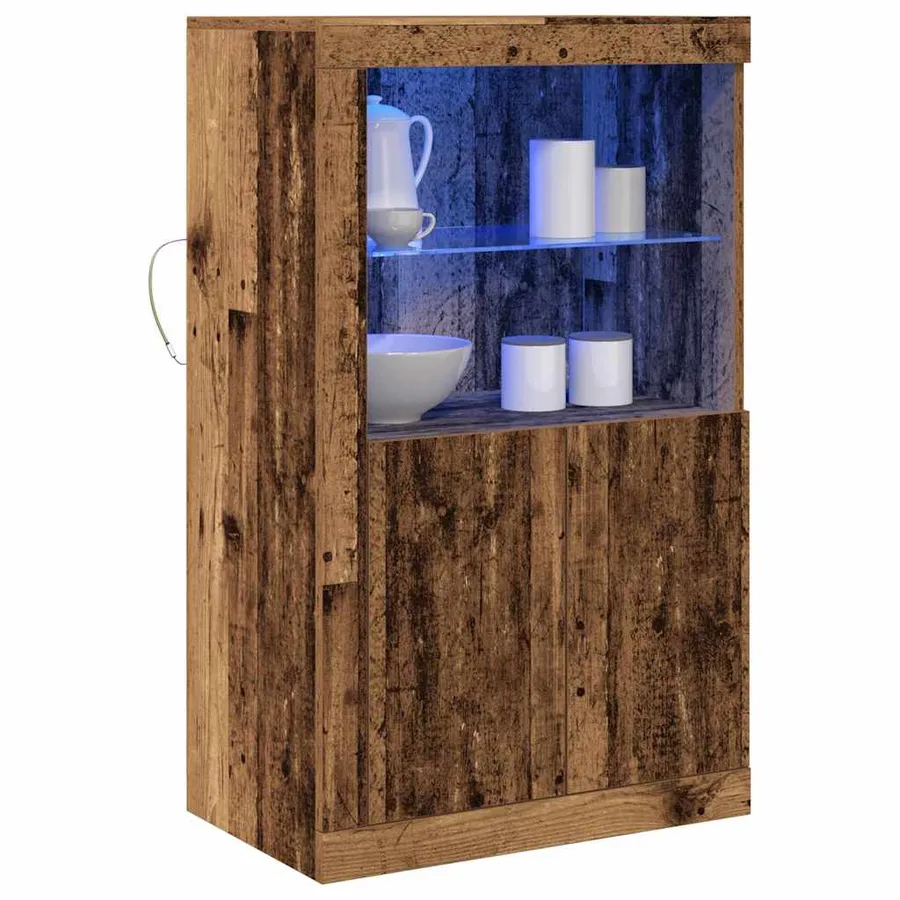 Buffet LED Bois ancien 60,5 x 37 x 100 cm Bois d'ingénierie - 3