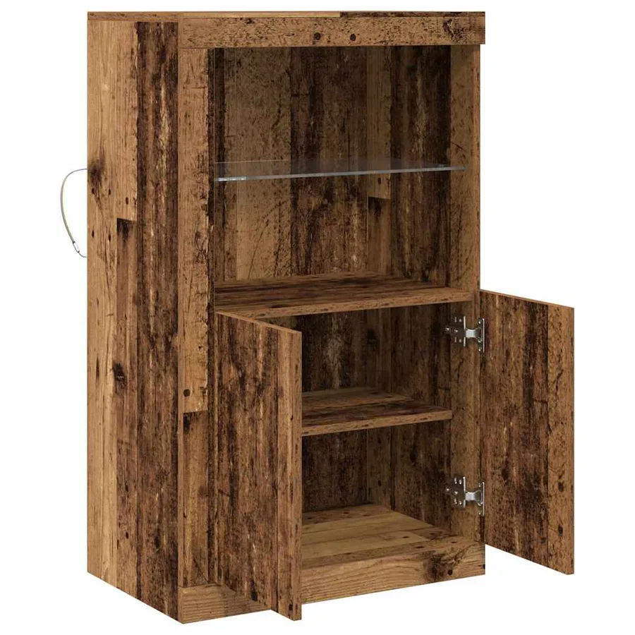 Buffet LED Bois ancien 60,5 x 37 x 100 cm Bois d'ingénierie - 7