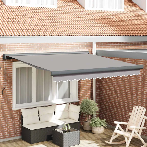 Auvent rétractable Gris clair 300 x 250 cm Toile et Aluminium