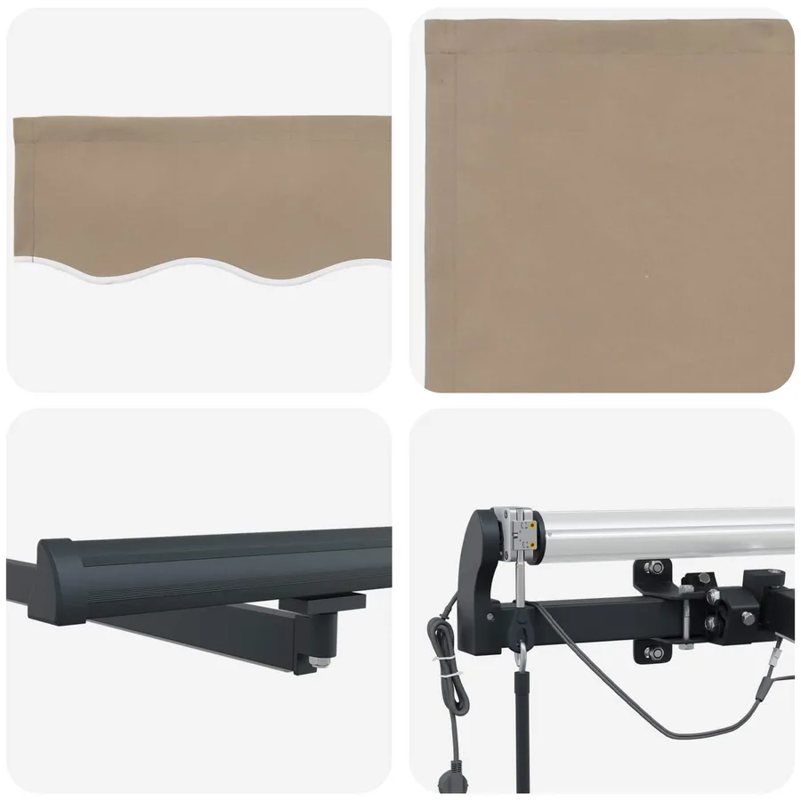 Auvent rétractable Beige 500 × 350 cm Polyester - 8