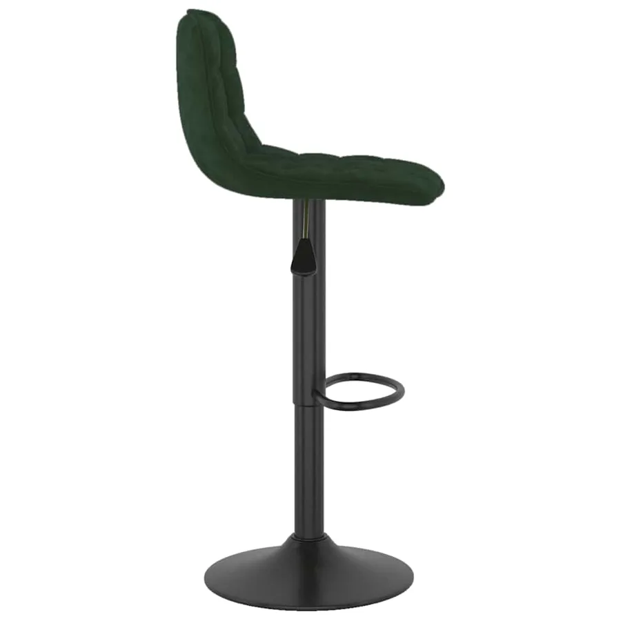Tabourets de bar lot de 2 vert foncé velours - 5