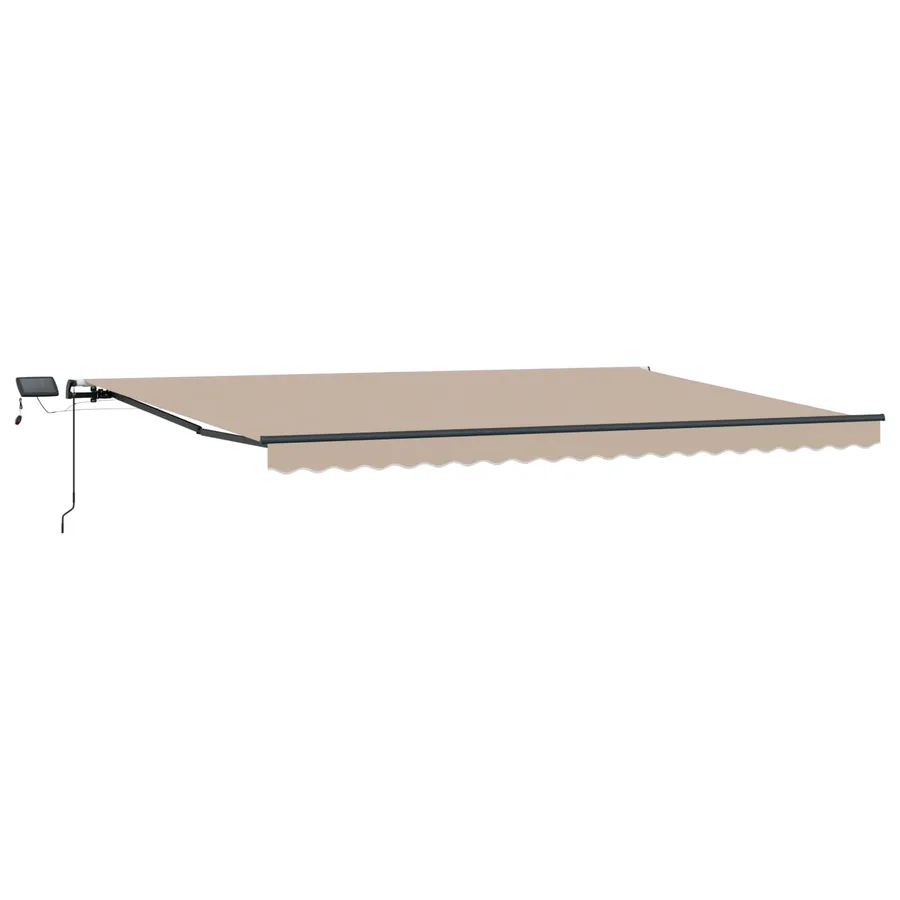 Auvent rétractable Beige 500 × 350 cm Tissu et Aluminium - 5
