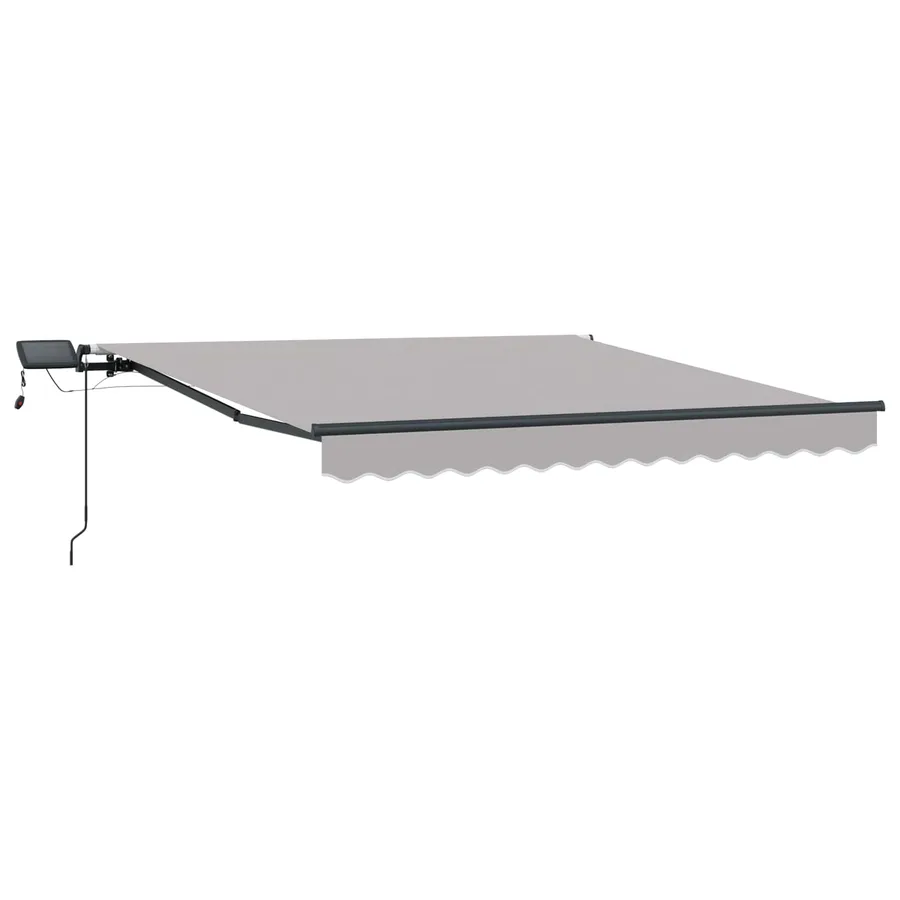 Auvent rétractable Gris clair 300 x 250 cm Tissu et Aluminium - 2