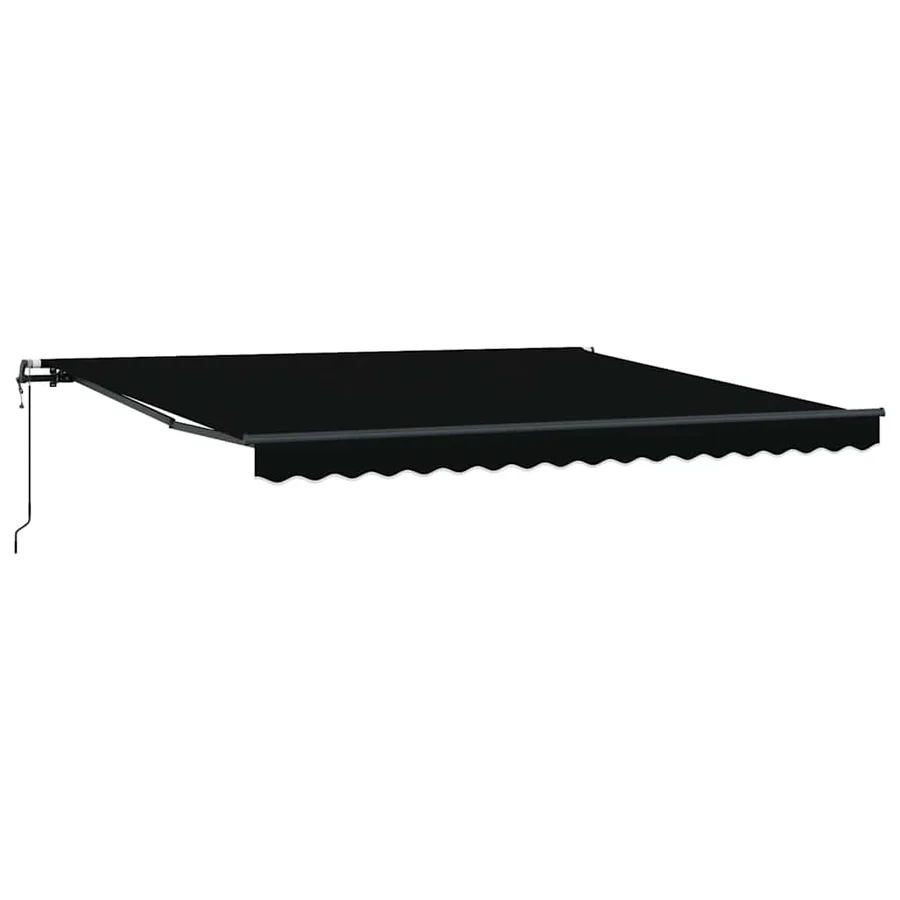 Auvent rétractable Noir 400 × 300 cm Tissu et Aluminium - 2