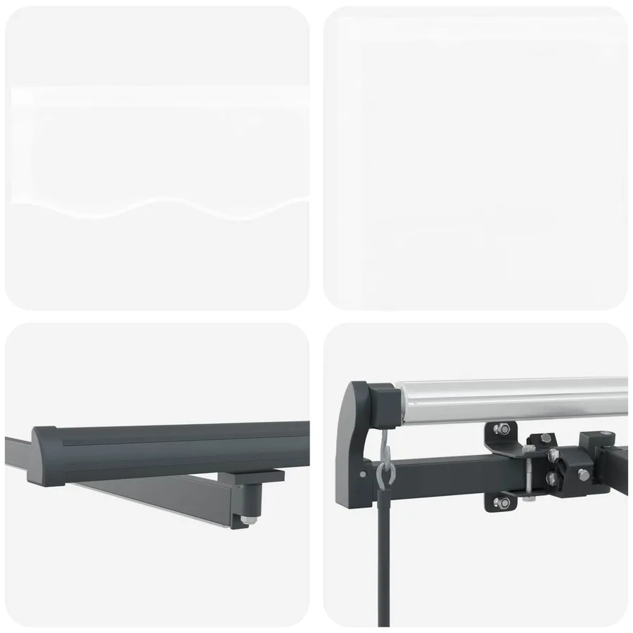 Auvent rétractable Blanc 450 × 300 cm Tissu et Aluminium - 8
