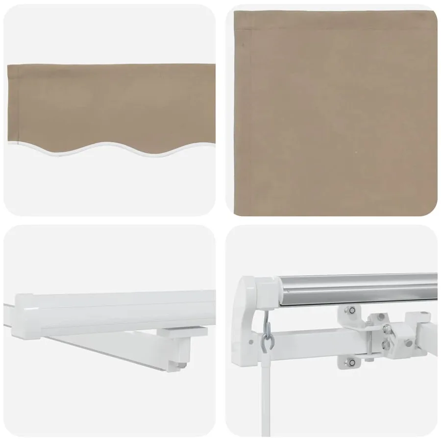 Auvent rétractable Beige 450 × 350 cm Tissu et Aluminium - 8