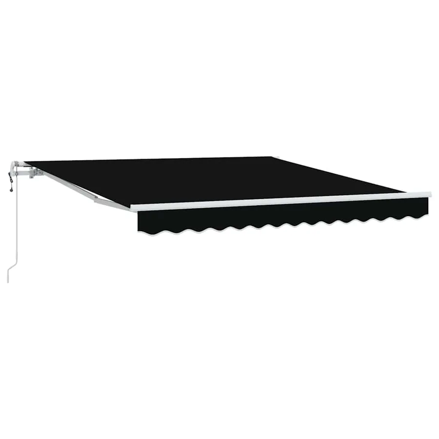 Auvent rétractable Noir 350 x 250 cm Tissu et Aluminium - 2