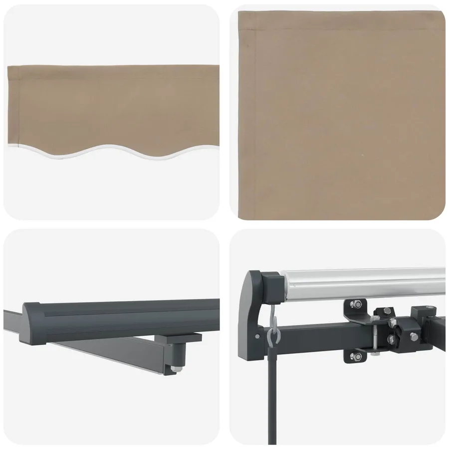 Auvent rétractable Beige 450 × 300 cm Tissu et Aluminium - 8