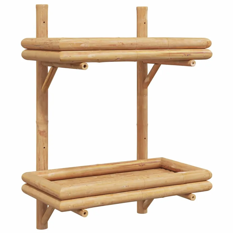 Étagère Murale avec étagère Marron 39 x 26 x 60 cm Bambou - 2