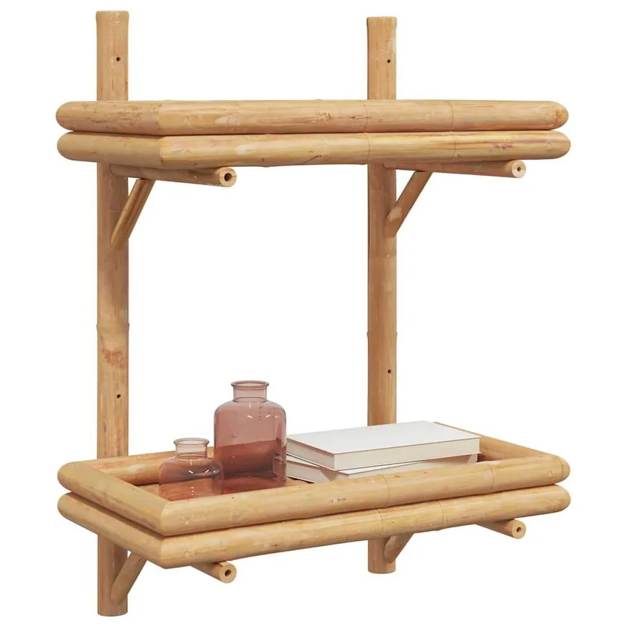 Étagère Murale avec étagère Marron 39 x 26 x 60 cm Bambou - 3