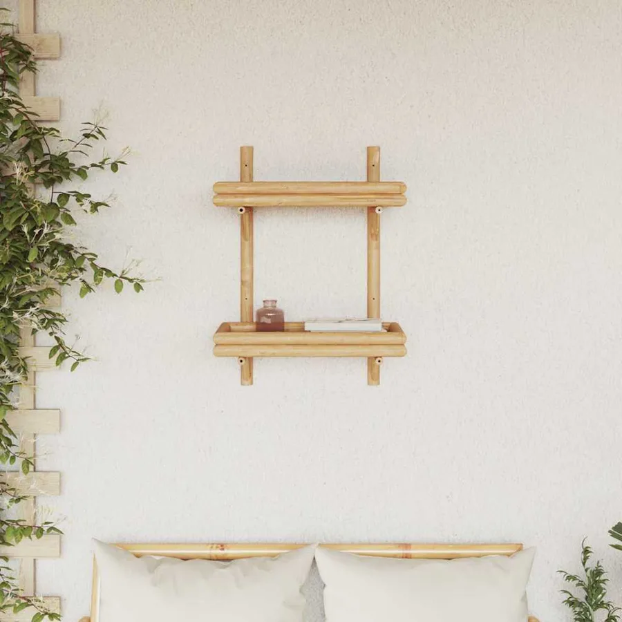 Étagère Murale avec étagère Marron 39 x 26 x 60 cm Bambou - 4