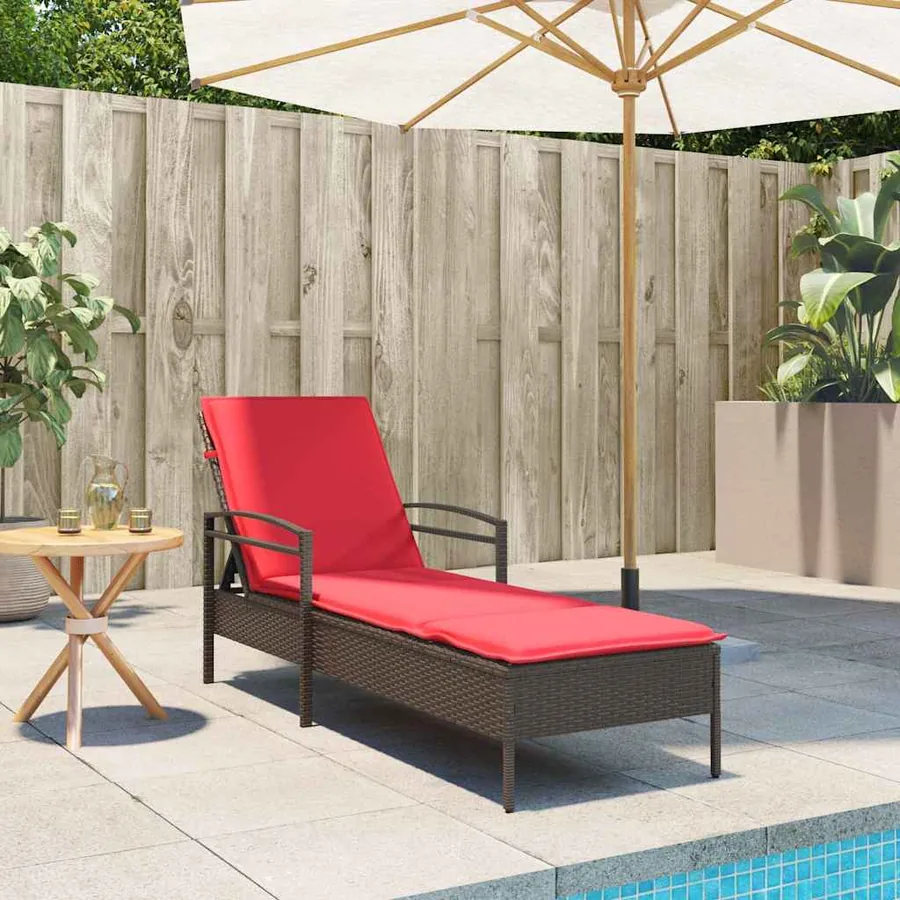 Chaise longue réglable 3 positions polyrotin Marron