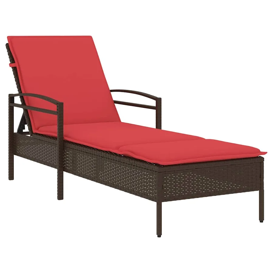 Chaise longue réglable 3 positions polyrotin Marron - 2