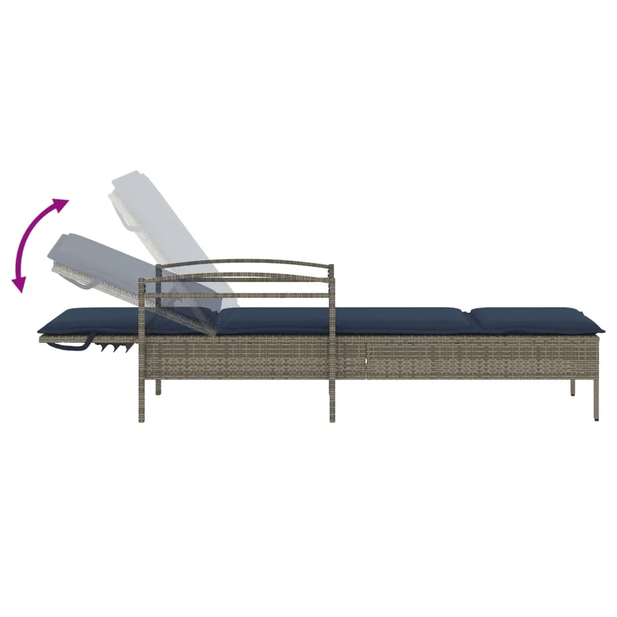 Chaise longue réglable 3 positions polyrotin Marron - 25