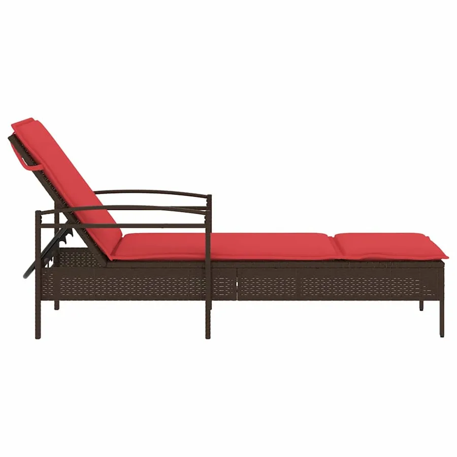 Chaise longue réglable 3 positions polyrotin Marron - 5