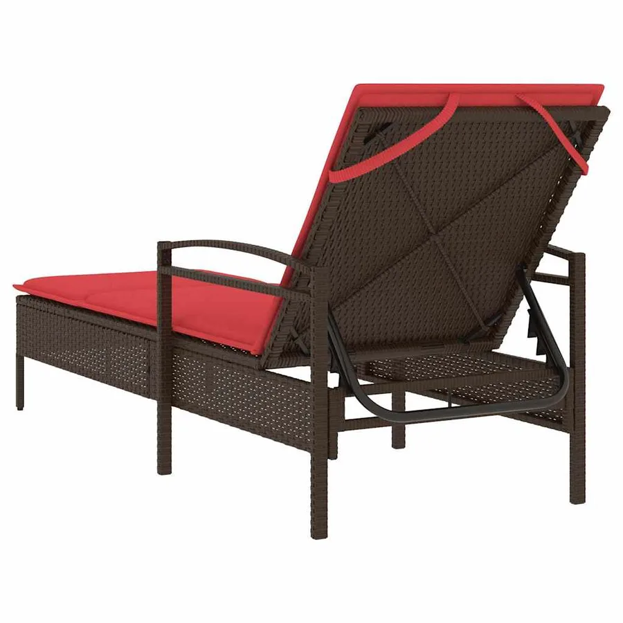 Chaise longue réglable 3 positions polyrotin Marron - 6