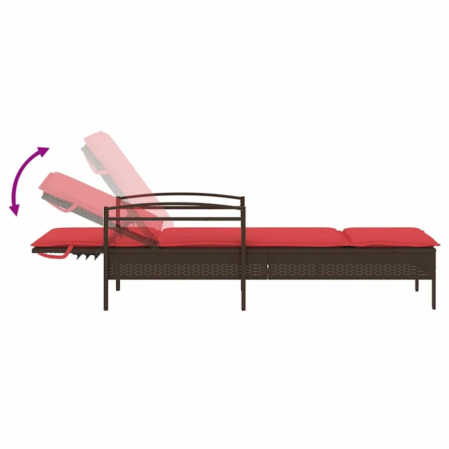 Chaise longue réglable 3 positions polyrotin Marron - 8