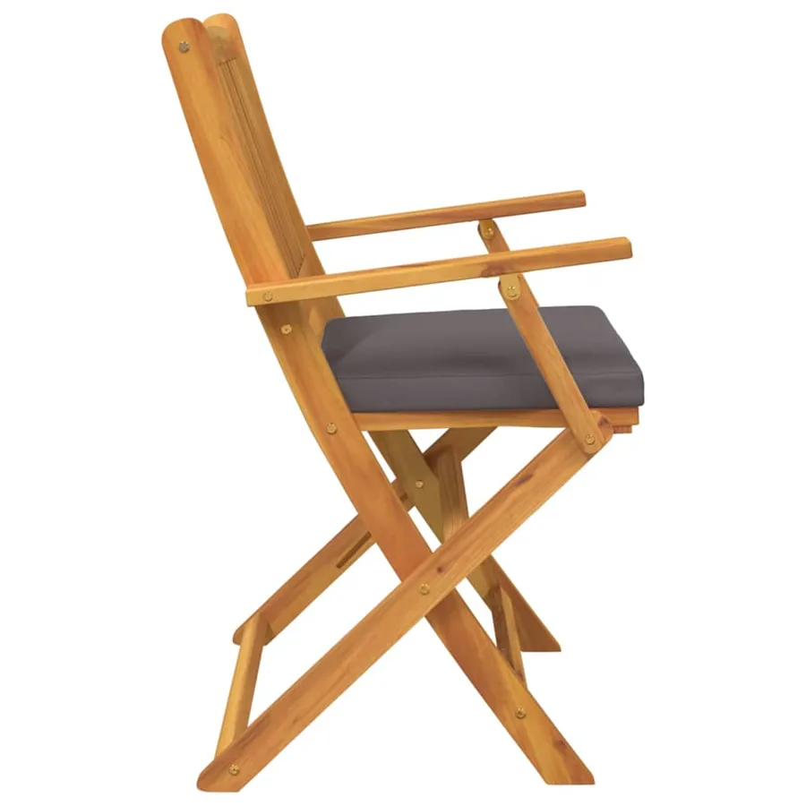 Chaise pliante avec coussin 4 pcs Blanc 49 x 57.5 x 92cm - 17