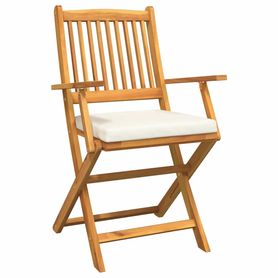 Chaise pliante avec coussin 4 pcs Blanc 49 x 57.5 x 92cm - 4
