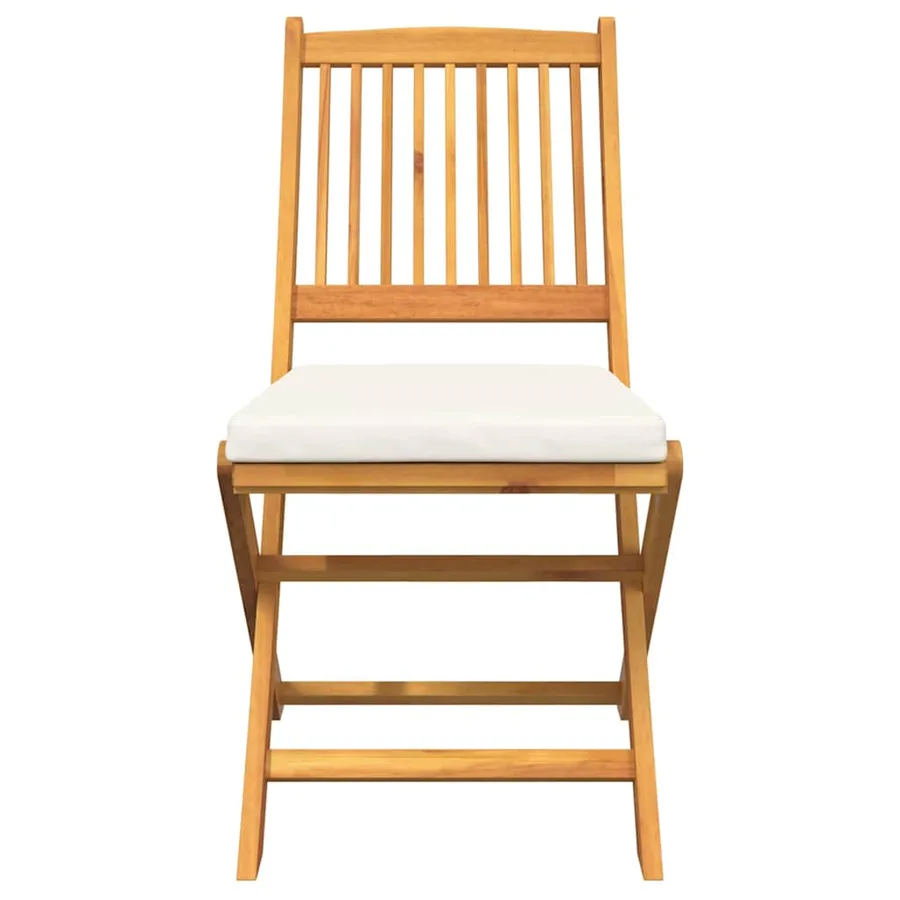 Chaise pliante avec coussin 4 pcs Blanc 49 x 57.5 x 92cm - 5