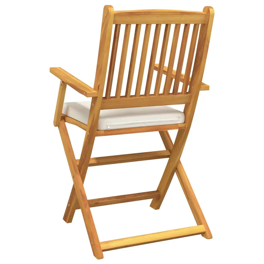 Chaise pliante avec coussin 4 pcs Blanc 49 x 57.5 x 92cm - 7
