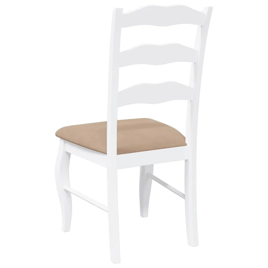Chaises de salle à manger avec coussins (2 pcs) bois massif blanc caoutchouc - 7