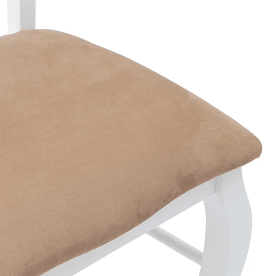 Chaises de salle à manger avec coussins (2 pcs) bois massif blanc caoutchouc - 8