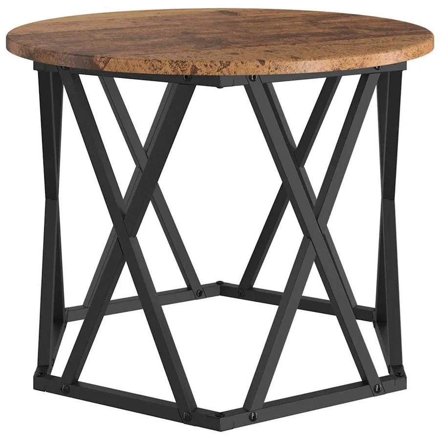 Table d'appoint empilable 3 pcs Bois Ancien - 6