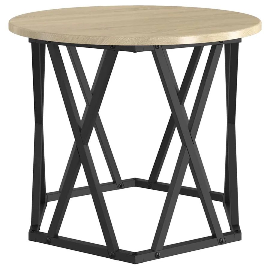 Table d'appoint 2 pcs Chêne Sonoma Bois d'ingénierie et acier - 6