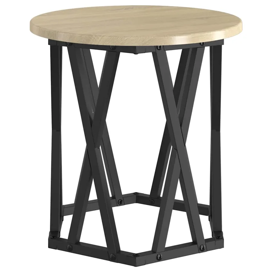 Table d'appoint 2 pcs Chêne Sonoma Bois d'ingénierie et acier - 7