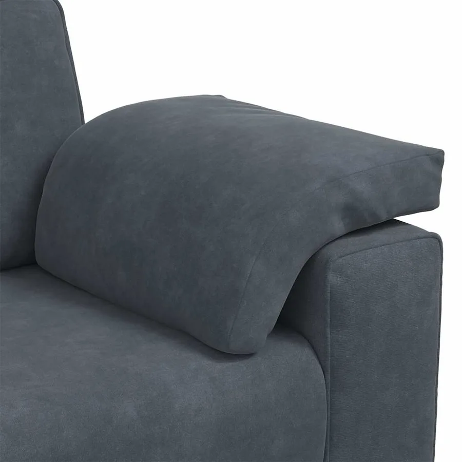 Canapé causeuse gris foncé 180x77x82 cm velours - 7