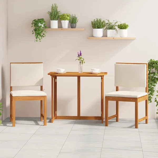 Chaise de jardin avec coussin 2 pcs Marron Bois d'acacia massif