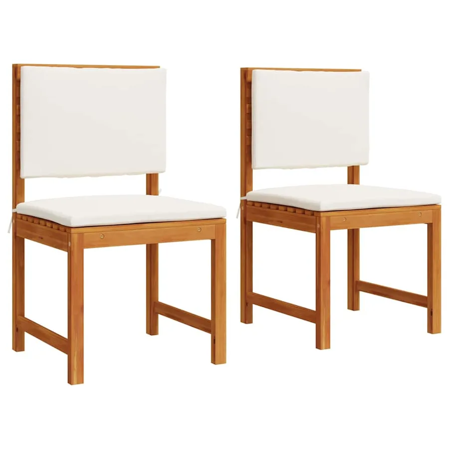 Chaise de jardin avec coussin 2 pcs Marron Bois d'acacia massif - 2